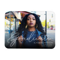 Graduate & Your Photo - White Print with Fade