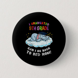 Graduated 9th grade elephant funny graduation 6 cm round badge