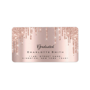 Graduated Bridal Rose Blush Sparkly Glitter RSVP Label