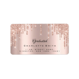 Graduated Bridal Rose Blush Sparkly Glitter RSVP Label