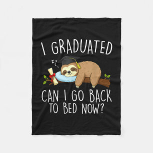 Graduated can go back to bed funny graduation fleece blanket