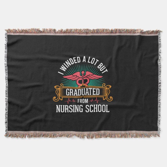 Graduated From Nursing School Throw Blanket (Front)