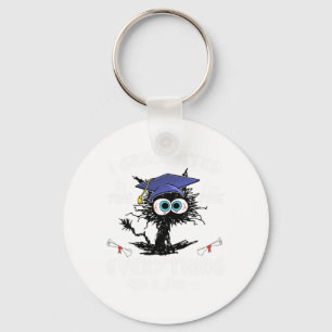 Graduated Funny Black Cat Graduation Last Day Of S Key Ring