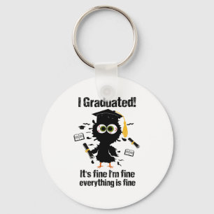 Graduated Graduate Cl Last Day Of School Cat Gradu Key Ring