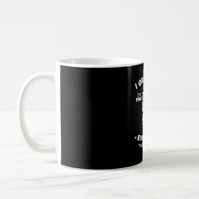 Graduated graduate class 2024 funny black cat coffee mug (Left)