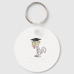 Graduated graduate class 2024 funny black cat key ring