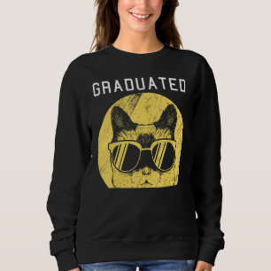 Graduated Graduation Cool Cat Sunglasses Sweatshirt