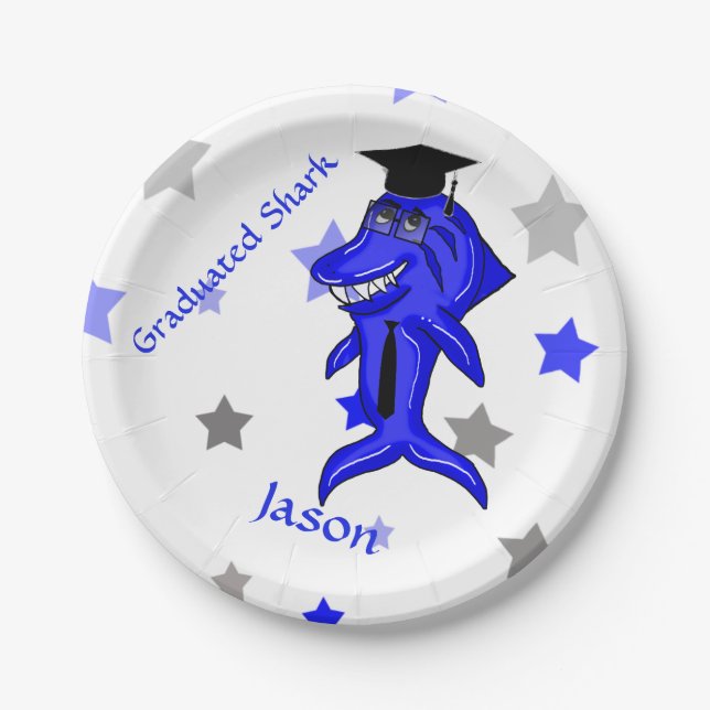 Graduated Shark Paper Plate (Front)