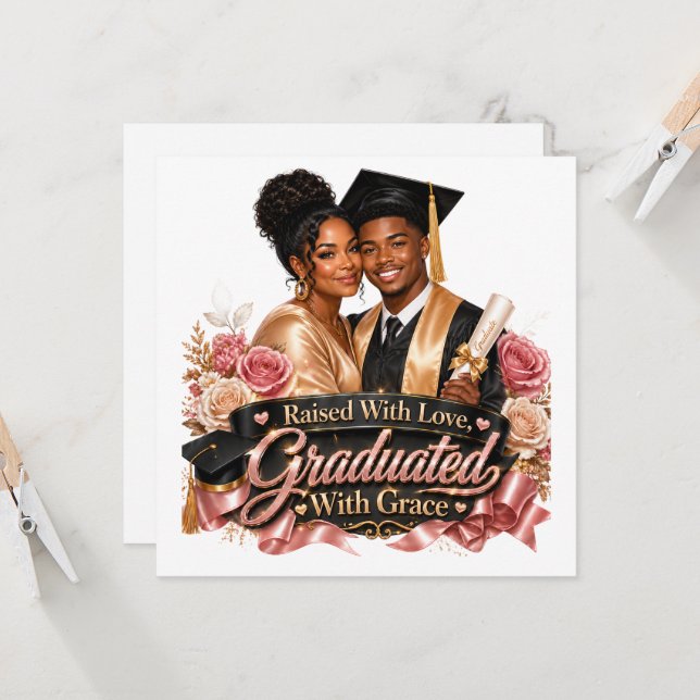  Graduated With Grace Son  Invitation (Front/Back In Situ)