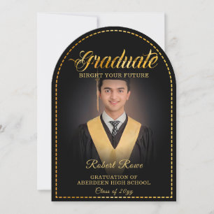 Graduates, golden touch brighten your future. invitation