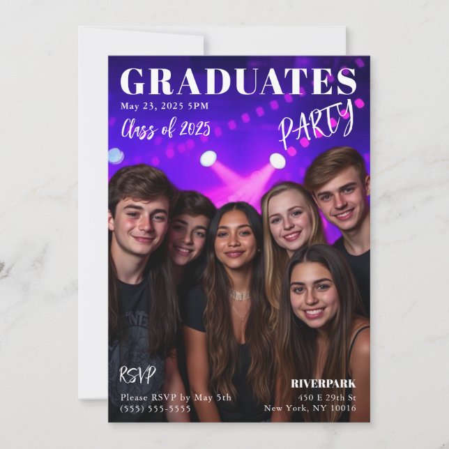 Graduates Magazine Cover  Invitation (Front)