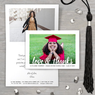 Graduate's New Address Love & Thanks Graduation Thank You Card