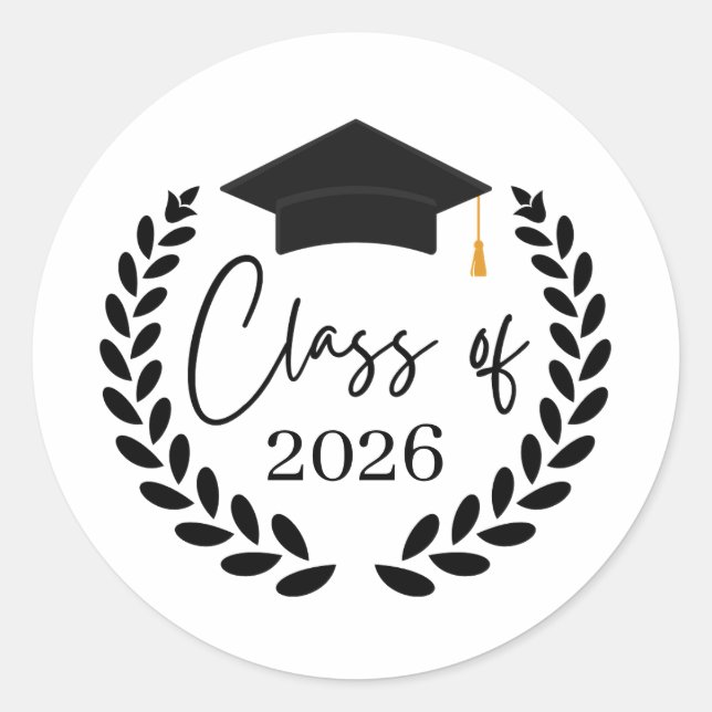 Graduating Class of 2026 Classic Round Sticker (Front)