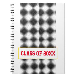 Graduating Class of School Spirit Black check Notebook