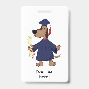 Graduating dog clipart ID badge