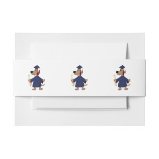Graduating dog clipart invitation belly band