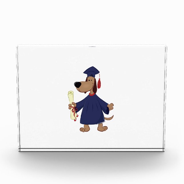 Graduating dog clipart photo block (Front)