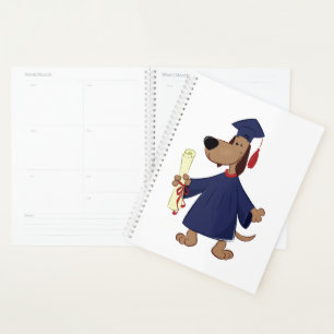 Graduating dog clipart planner