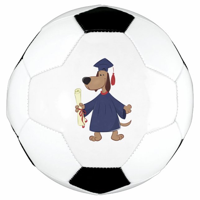 Graduating dog clipart soccer ball (Front)
