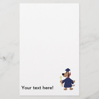 Graduating dog clipart stationery