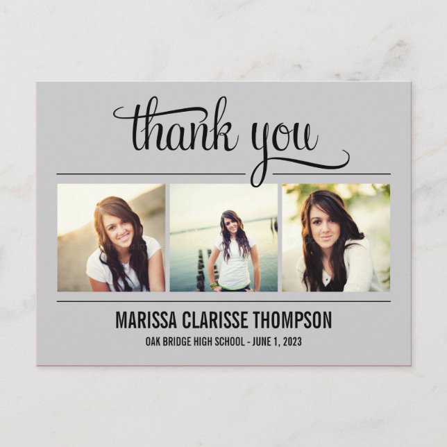 Graduating Year Graduation Thank You Card (Front)