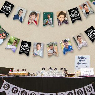 Graduation 12 Photos Bold Type Grad Year Name Bunting