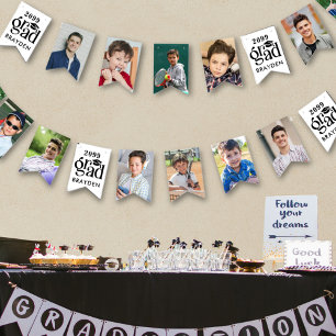 Graduation 12 Photos Bold Type Grad Year Name Bunting