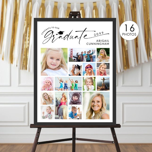 Graduation 16 Photo Collage Script Graduate Poster (Creator Uploaded)