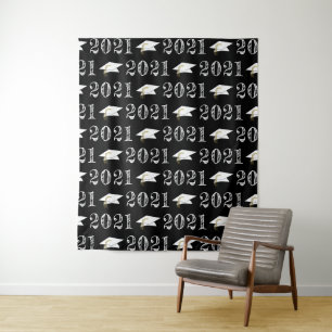 Graduation 2021 Pattern Photo Op Backdrop Tapestry