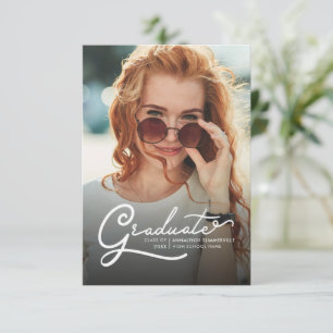 Graduation 2022 Modern Photo Script Graduate Party Invitation