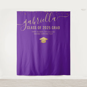 Graduation 2022 Photo Booth Selfie Backdrop Purple Tapestry