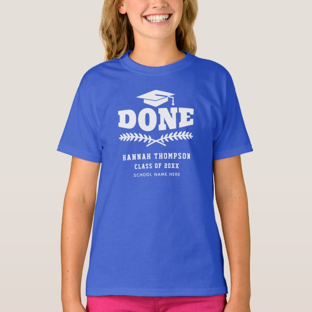 Graduation 2023 Done Elementary School Grad T-Shirt (Front)