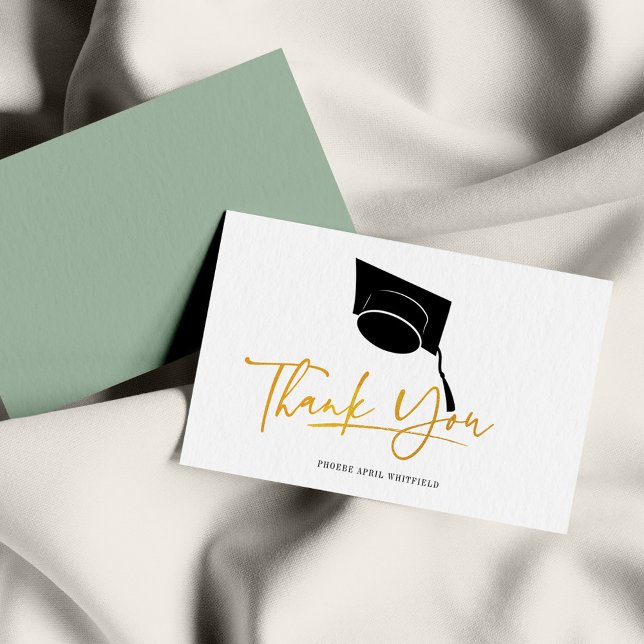 Graduation 2023 Gold Foil Senior Grad Thank You Card (Creator Uploaded)