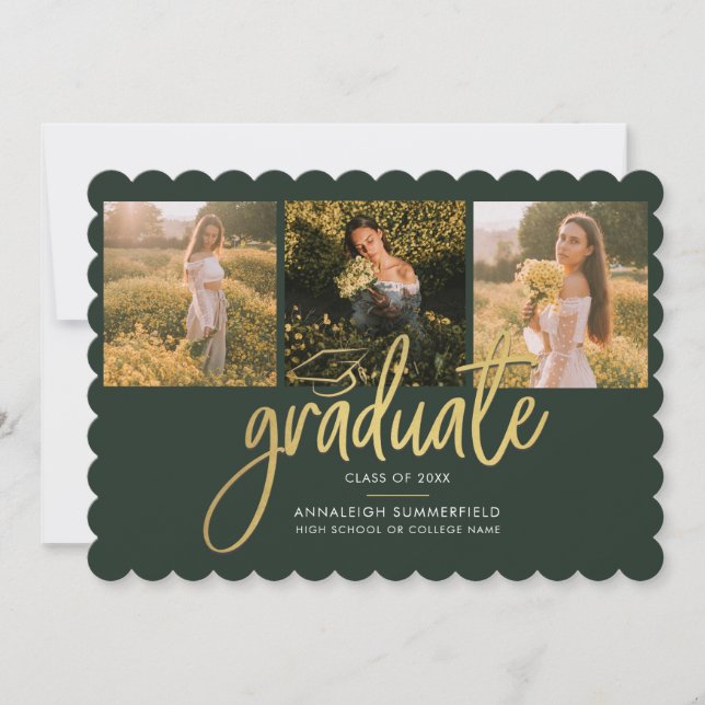 Graduation 2023 Grad Photos Script Modern Announcement (Front)
