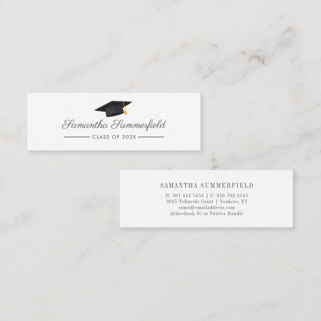 Graduation 2023 Name Modern Script Card (Front/Back)