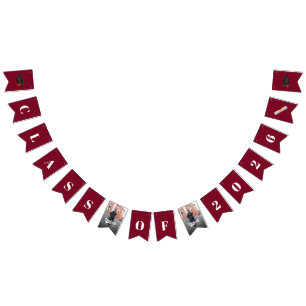Graduation 2024 Burgundy Photos Grad Party Bunting