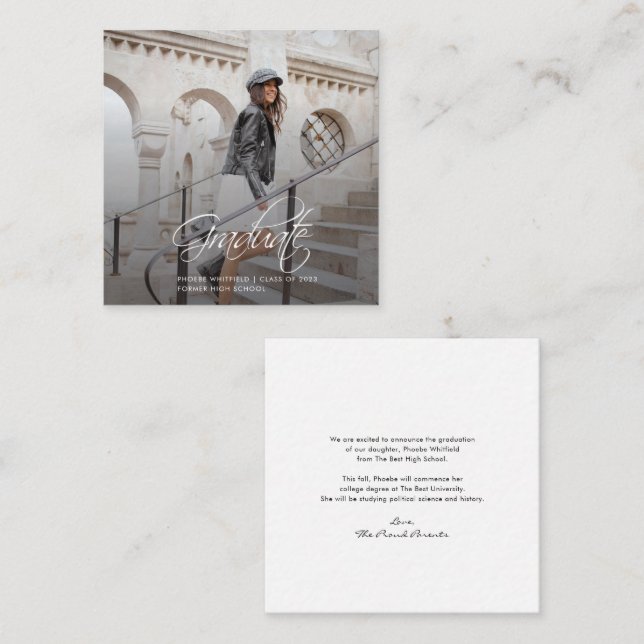 Graduation 2024 Calligraphy Photo Announcement (Front/Back)