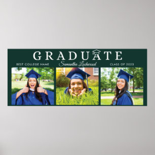 Graduation 2024 Grad Photos Green Script Poster
