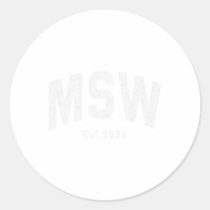 Graduation 2024 Master Social Work Grad  Classic Round Sticker
