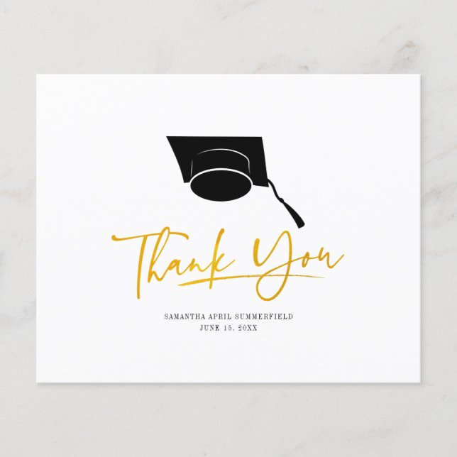 Graduation 2024 Minimalist Custom Thank You Card (Front)