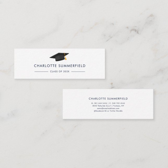 Graduation 2024 Name Modern Grad Calling Card (Front/Back)