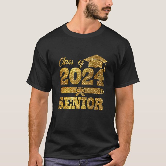 Graduation 2024  S Class Of 2024 Senior 24 School T-Shirt (Front)
