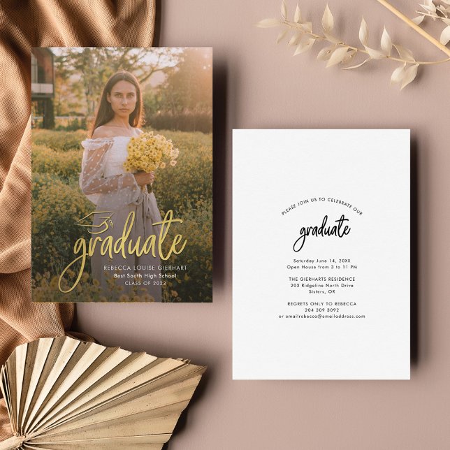 Graduation 2024 Script Photo Modern Grad Invitation (Creator Uploaded)