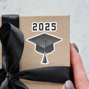 Graduation 2025 black white cap