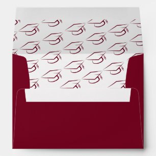 Graduation 2025 Burgundy Graduate Cap Pattern Envelope