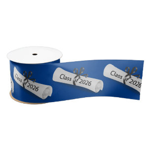 Graduation 2025 Diploma On Blue Satin Ribbon