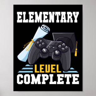 Graduation 2025 Elementary Level Complete Retro Ga Poster
