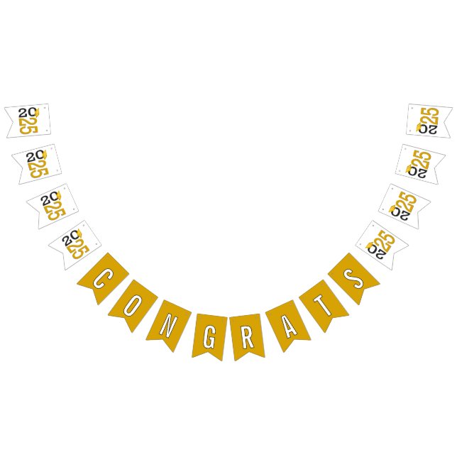 Graduation 2025 Gold and Black  Bunting (All)