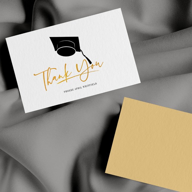 Graduation 2025 Gold Script Grad Thank You Card (Creator Uploaded)