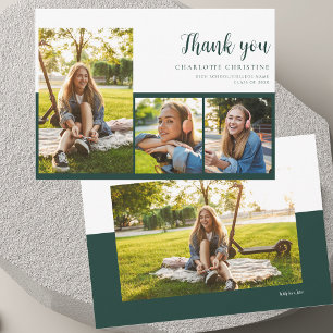 Graduation 2025 Grad 4 Photos Thank You Card